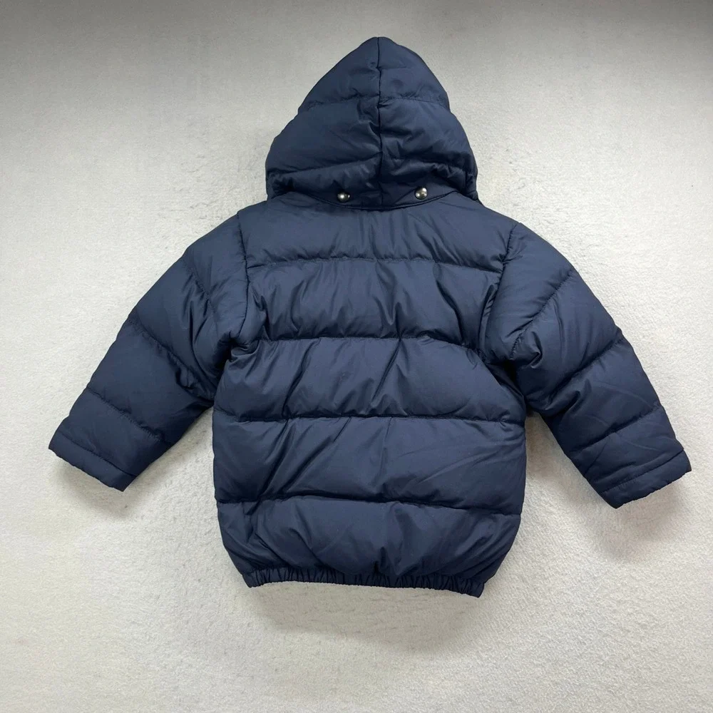 Polo Ralph Lauren Puffer Jacket Toddler 4T Navy Blue Down Hooded Coat Quilted